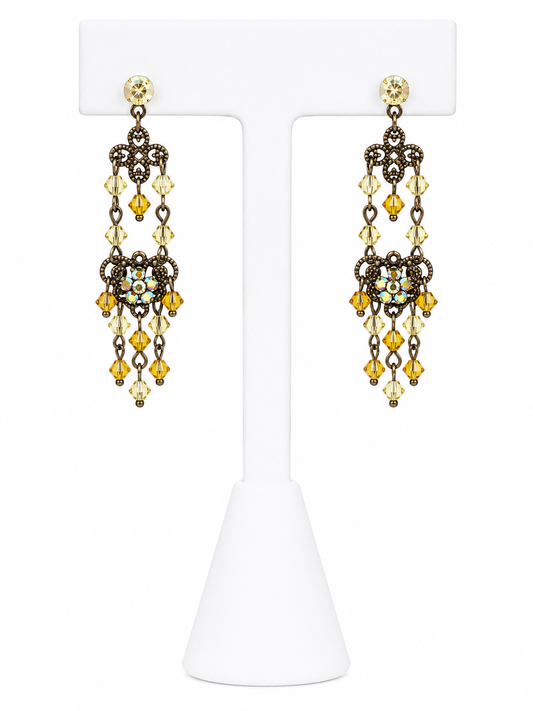 Golden Heirloom Chandelier Earrings