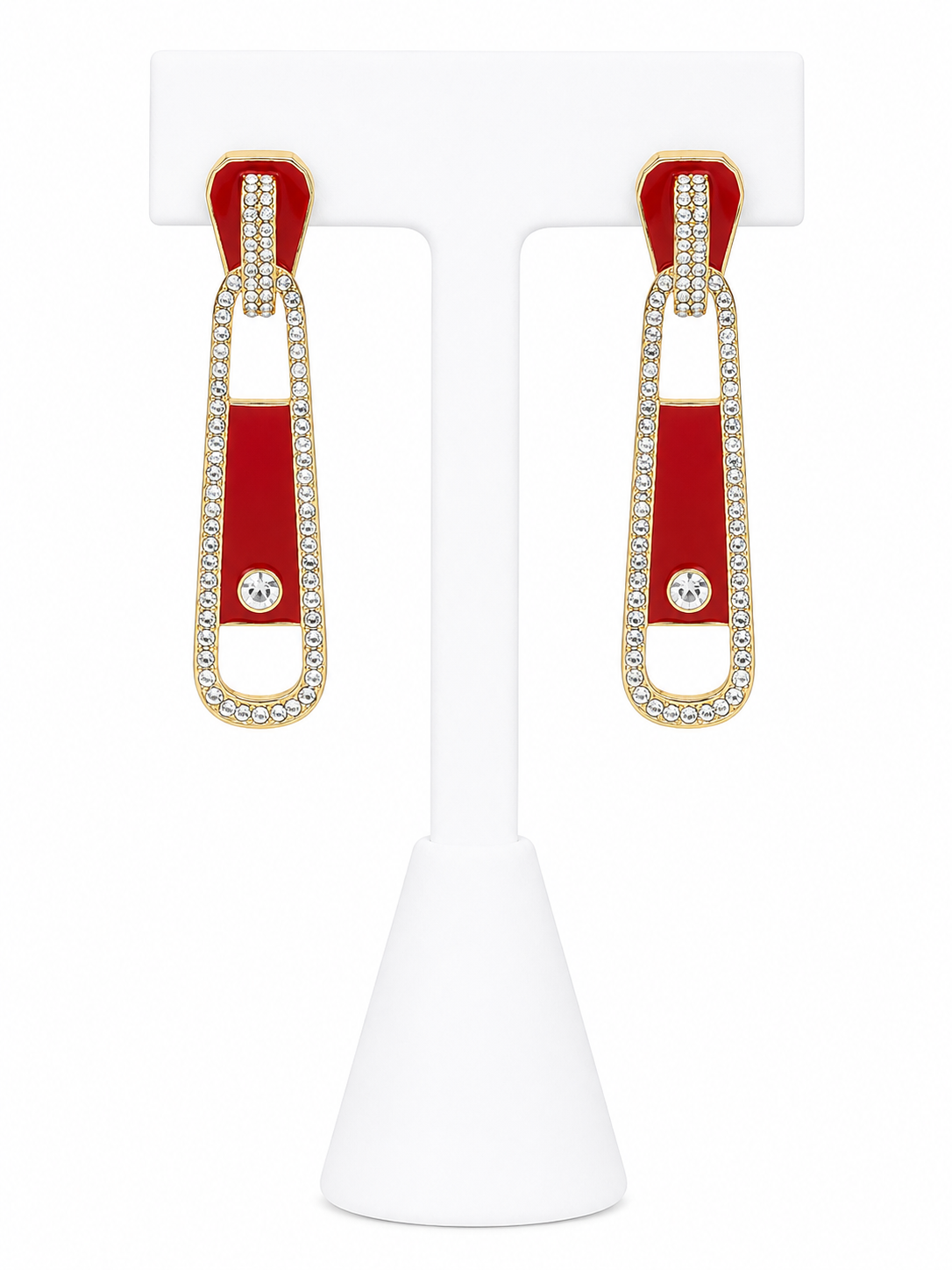 Red Couture Zipper Earrings