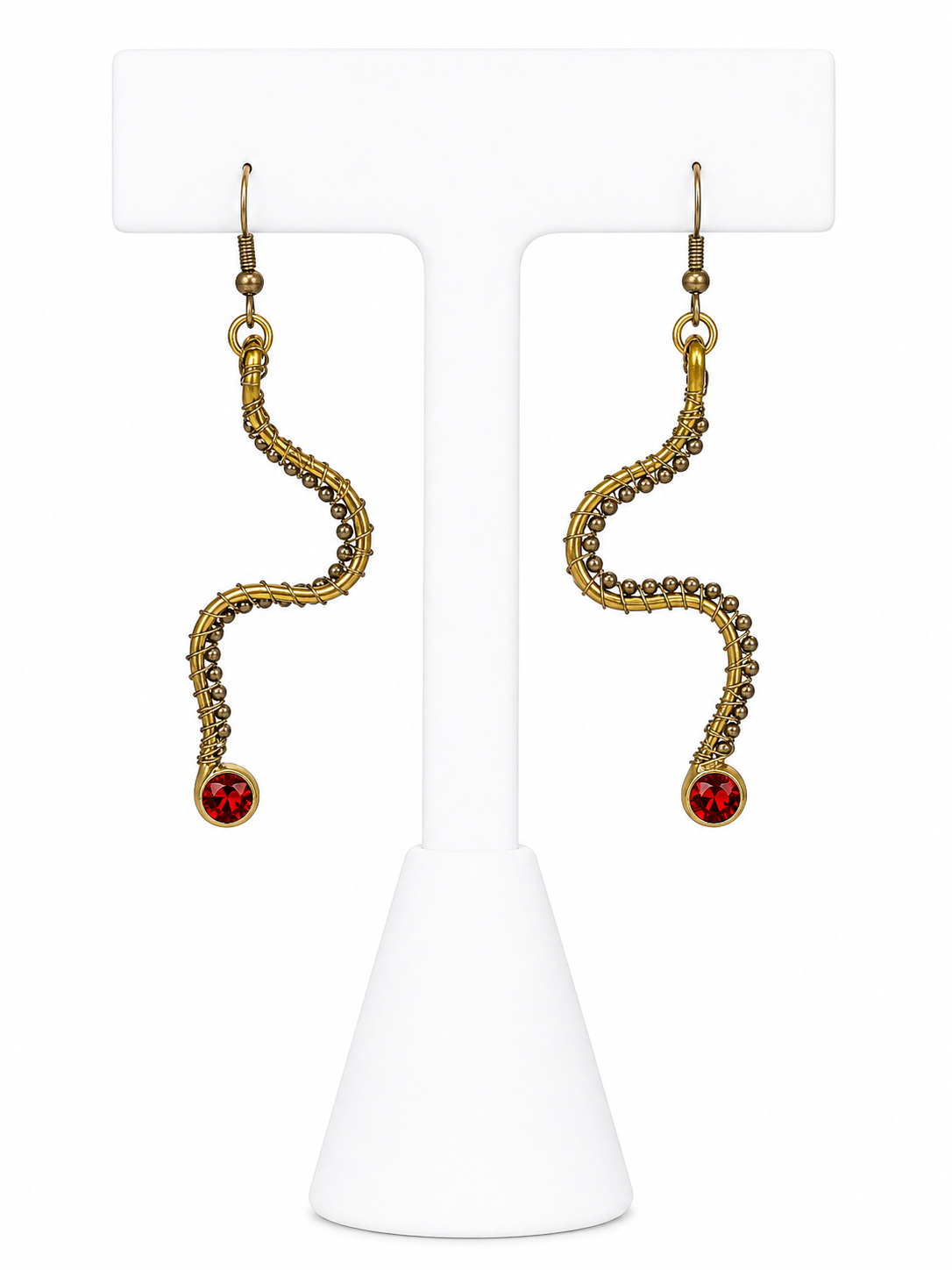 Ruby Serpent Statement Earrings