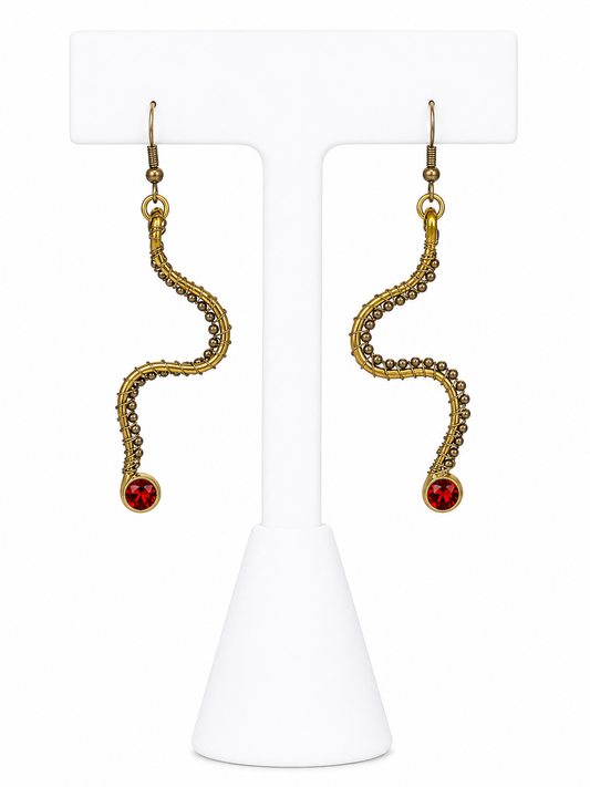 Ruby Serpent Statement Earrings