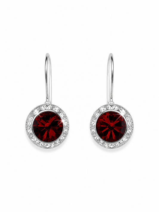 Garnet January French Wire Birthstone Earrings