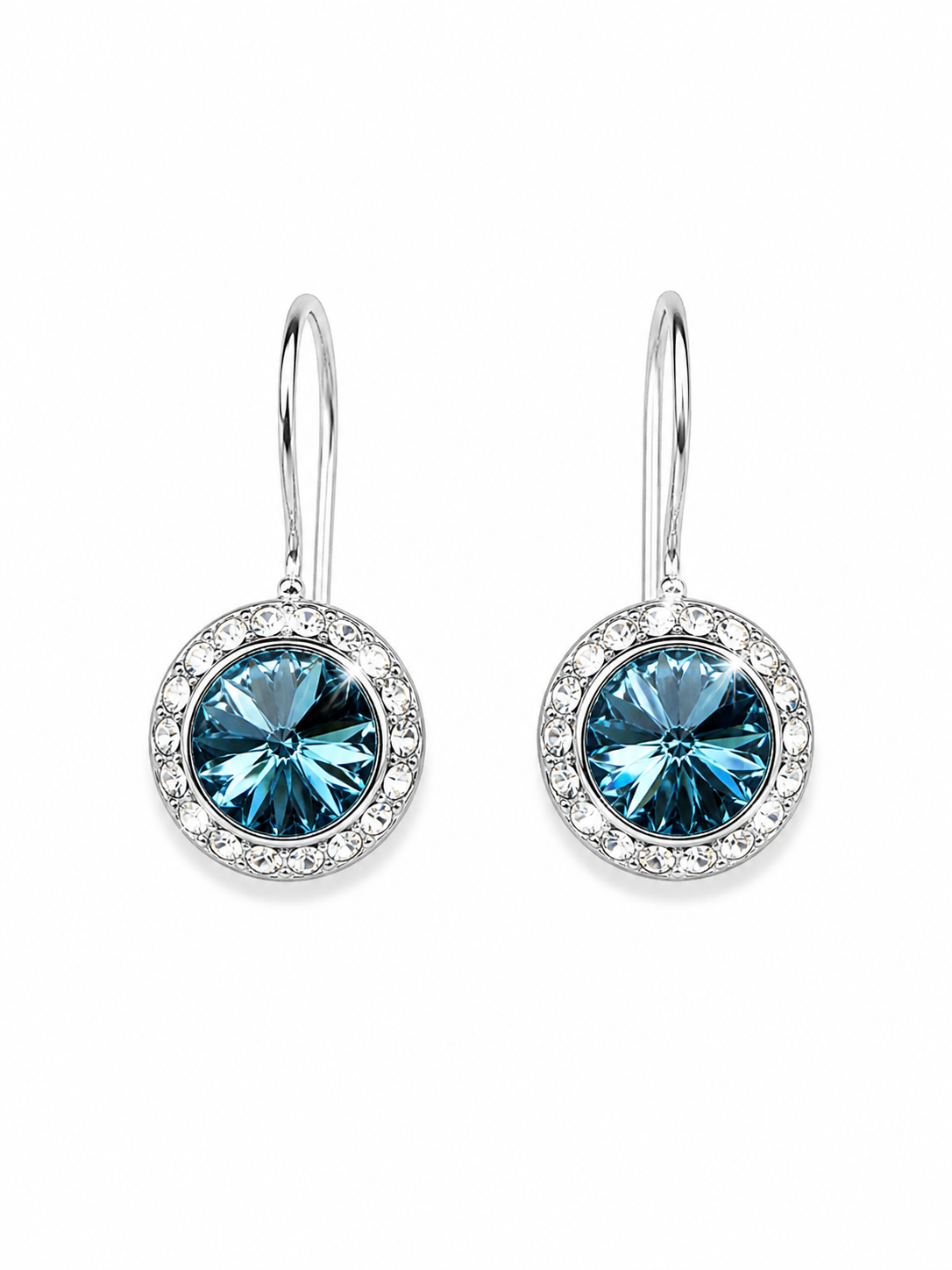 Aquamarine March French Wire Birthstone Earrings