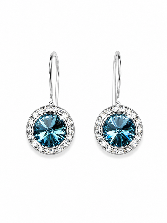 Aquamarine March French Wire Birthstone Earrings
