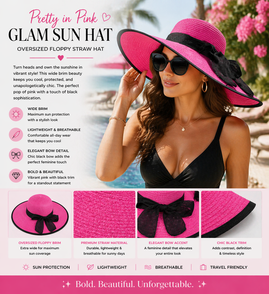 Pretty in Pink Glam Sun Hat