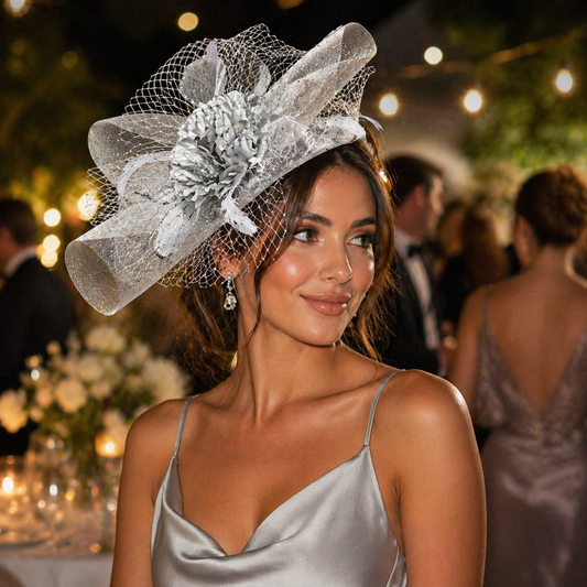 Silver Whisper Floral Fascinator