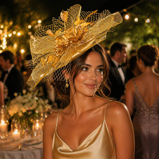 Golden Glow Floral Fascinator