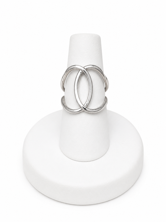 Sterling Silver Interlocking Oval Ring