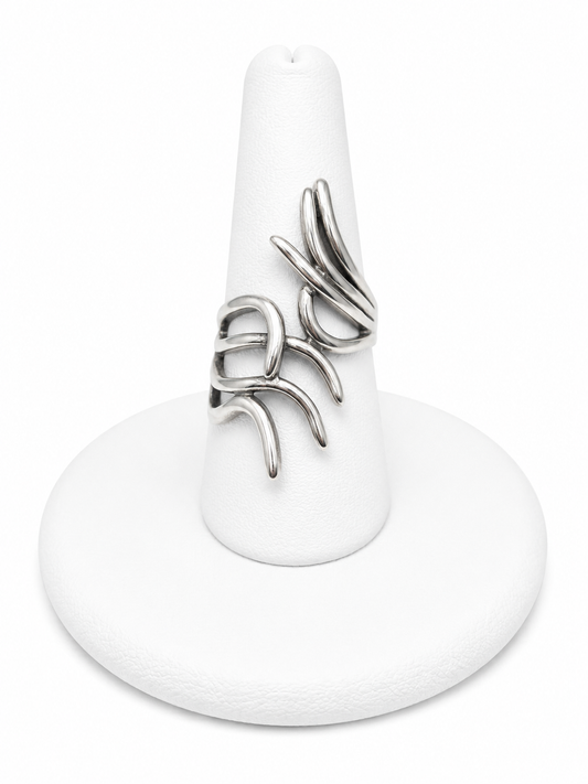 Sterling Silver Abstract Openwork Ring