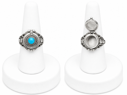 Sterling Silver Poison Ring with Turquoise Stone