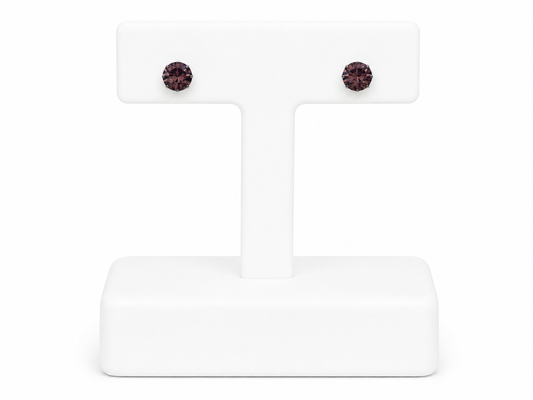 Sterling Silver Amethyst Stud Earrings