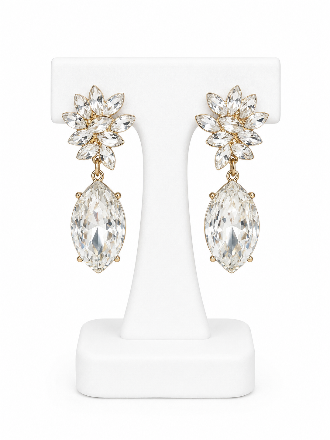 Crystal Bloom Clip Earrings