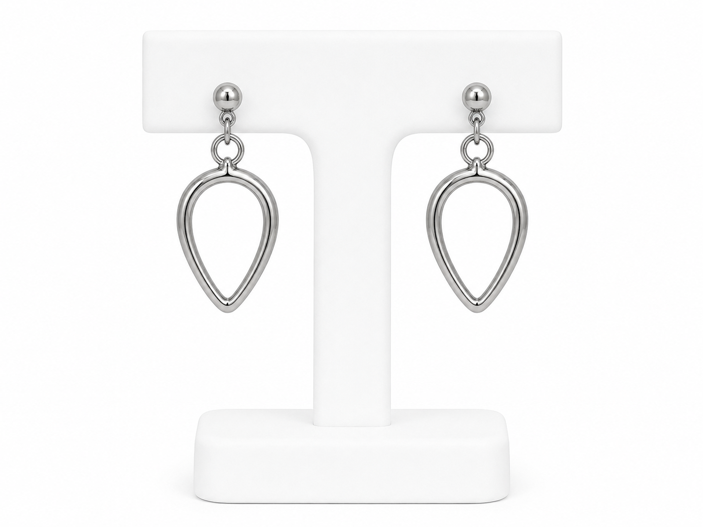 Sterling Silver Open Teardrop Earrings