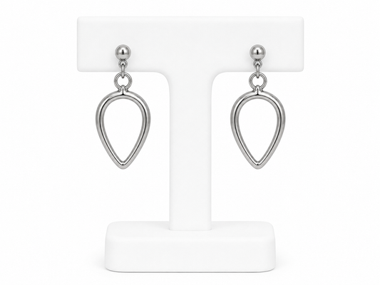 Sterling Silver Open Teardrop Earrings