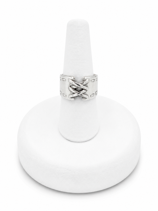 Sterling Silver Lace-Up Band Ring
