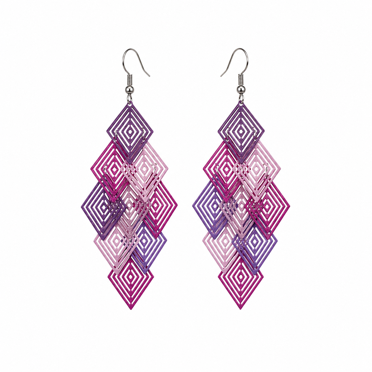 Violet Mirage Layered Earrings