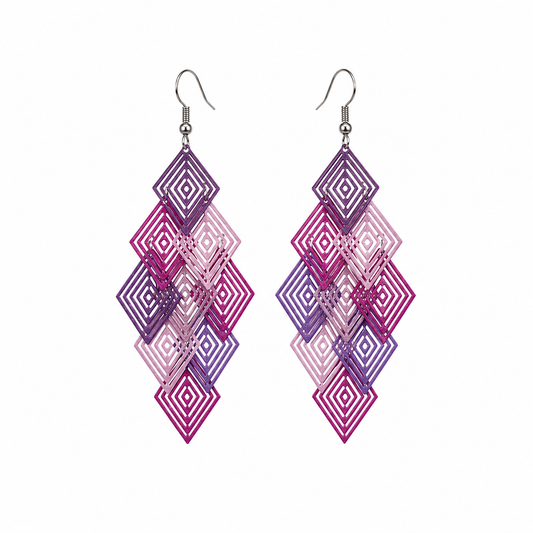 Violet Mirage Layered Earrings
