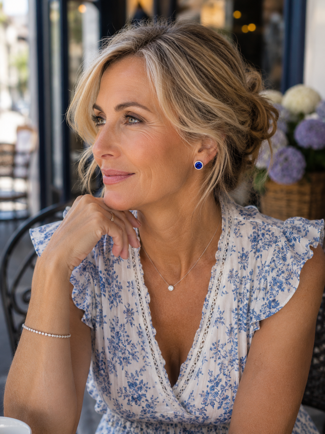 Birthstone Earrings- December Blue Zicron