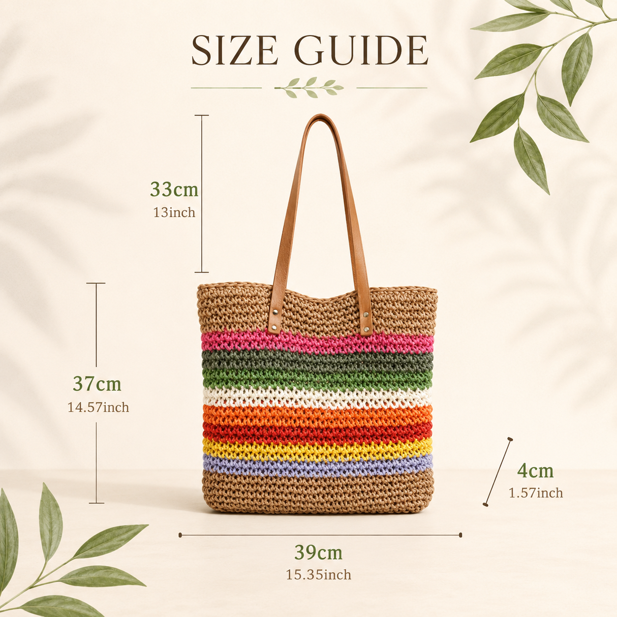 Colorful Striped Contrasting Woven Bag