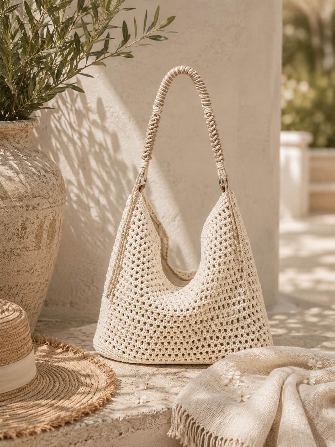 Oversized Straw Woven Travel Handbag