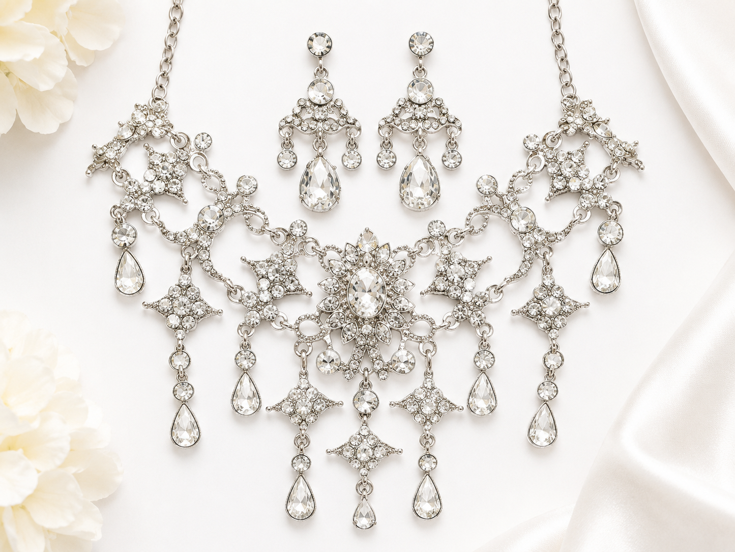 Crystal Elegance Statement Necklace & Earring Set