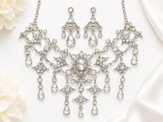 Crystal Elegance Statement Necklace & Earring Set
