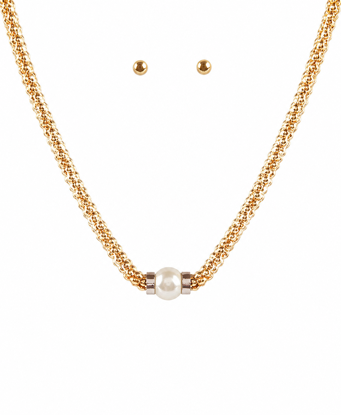 Golden Pearl Elegance Necklace Set