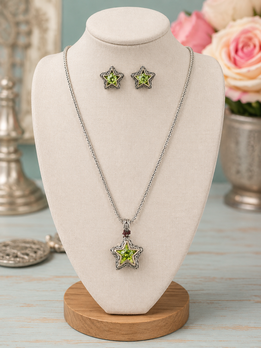 Twinkle in Peridot Necklace & Earring Set