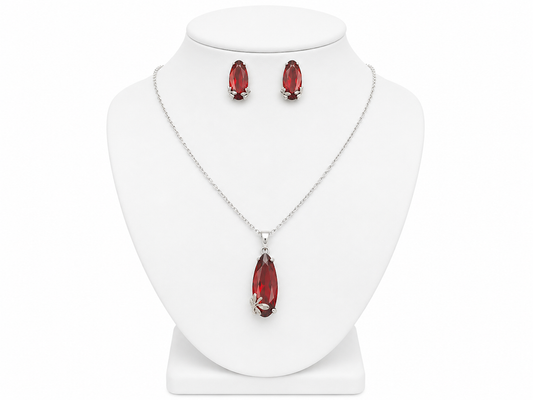 Oval Ruby Necklace Set