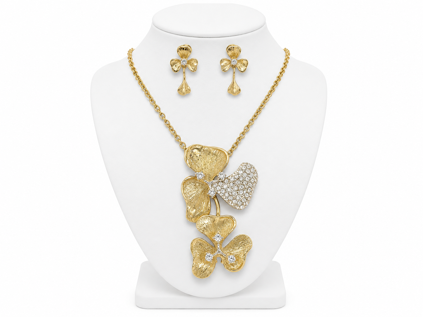 Gold Flower Necklace Set