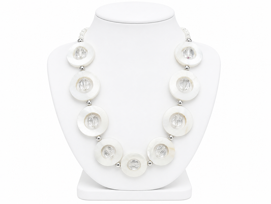 Crystal & Ivory Elegance Statement Necklace