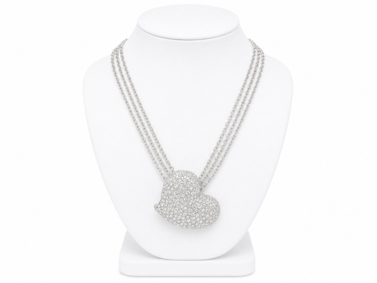 Crystal Heart Multi-Strand Necklace