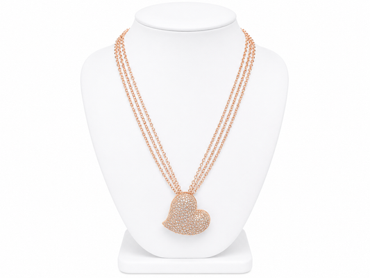 Crystal Heart Multi-Strand Necklace