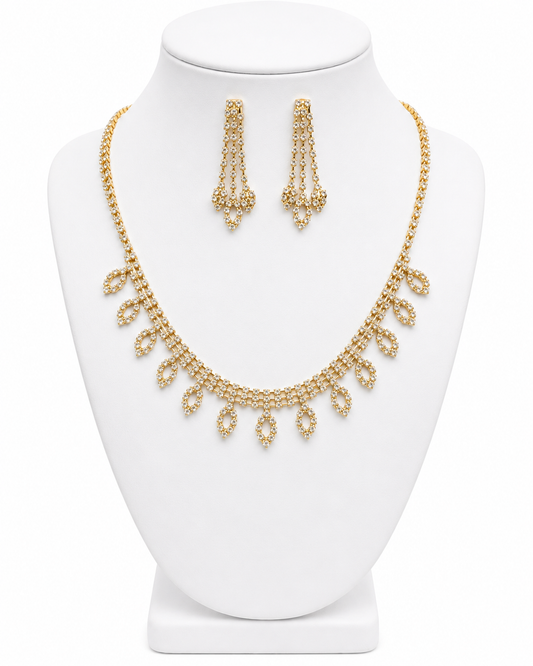 Crystal Cascade Elegance Necklace & Earring Set