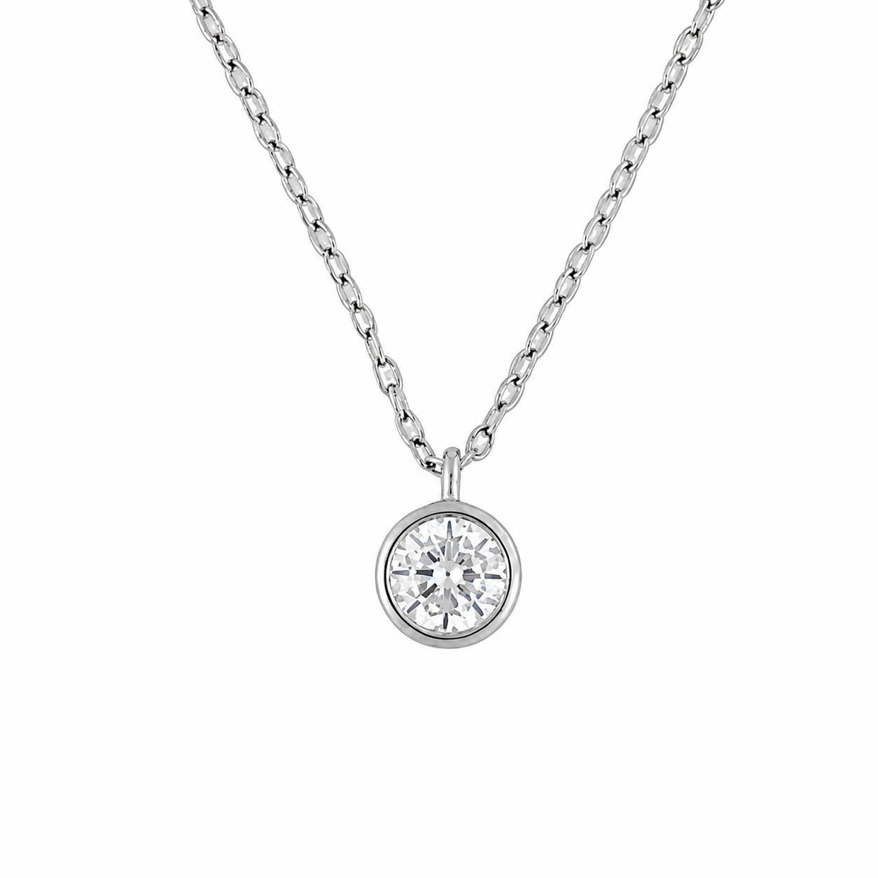 Cubic Zirconia Charm Necklace