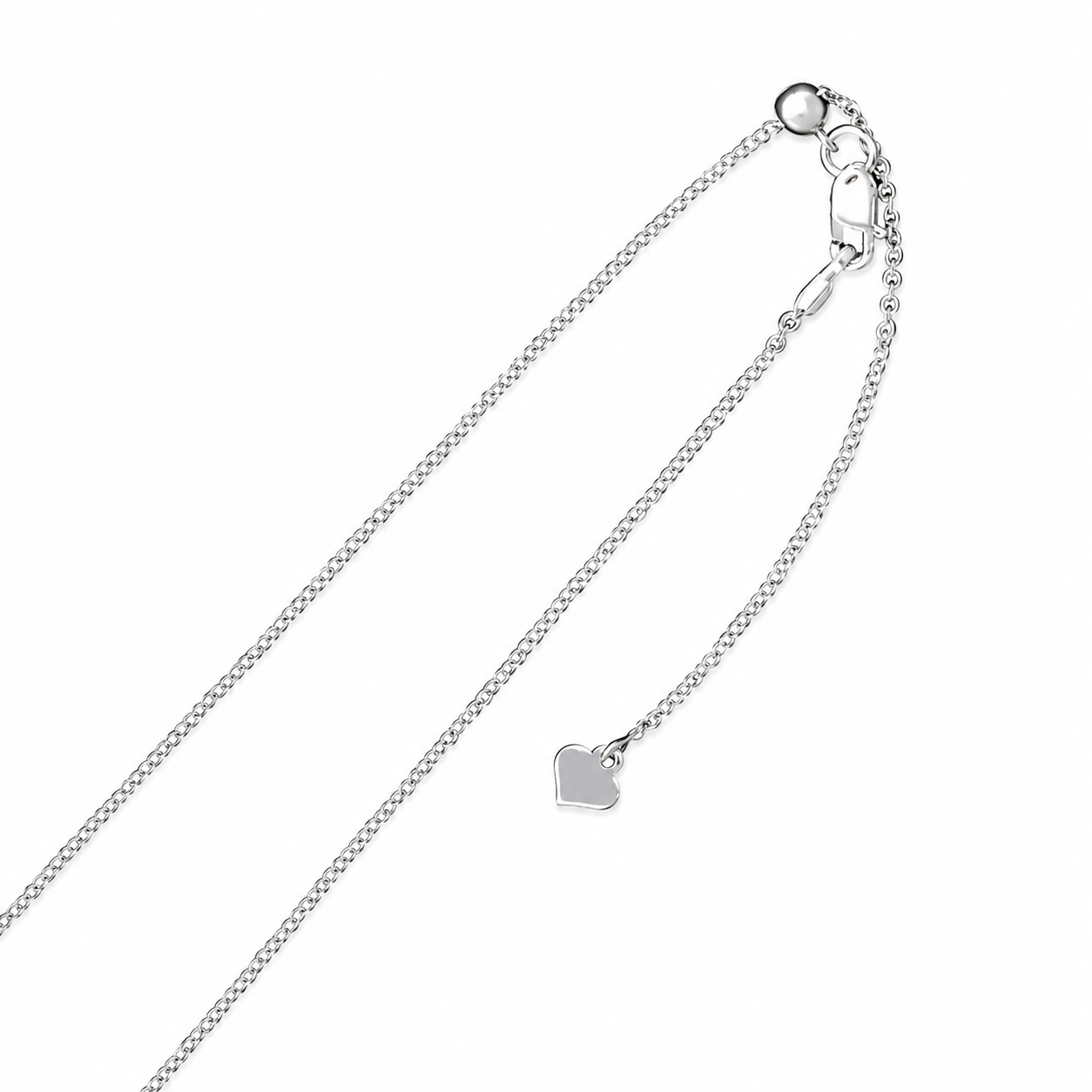Sterling Silver Adjustable Cable Chain Necklace