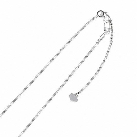 Sterling Silver Adjustable Cable Chain Necklace