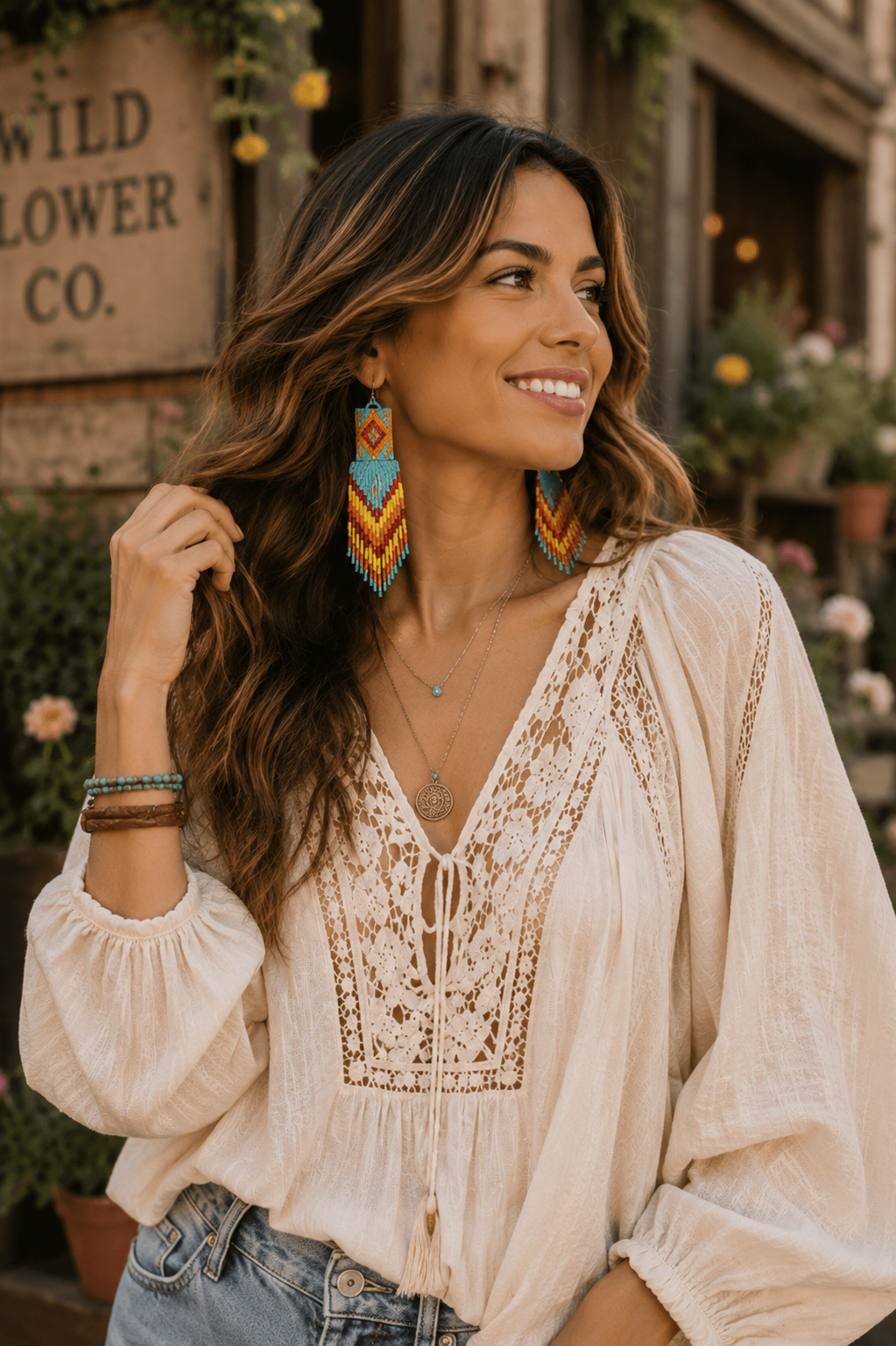 Soaring Hawk Beaded Earrings