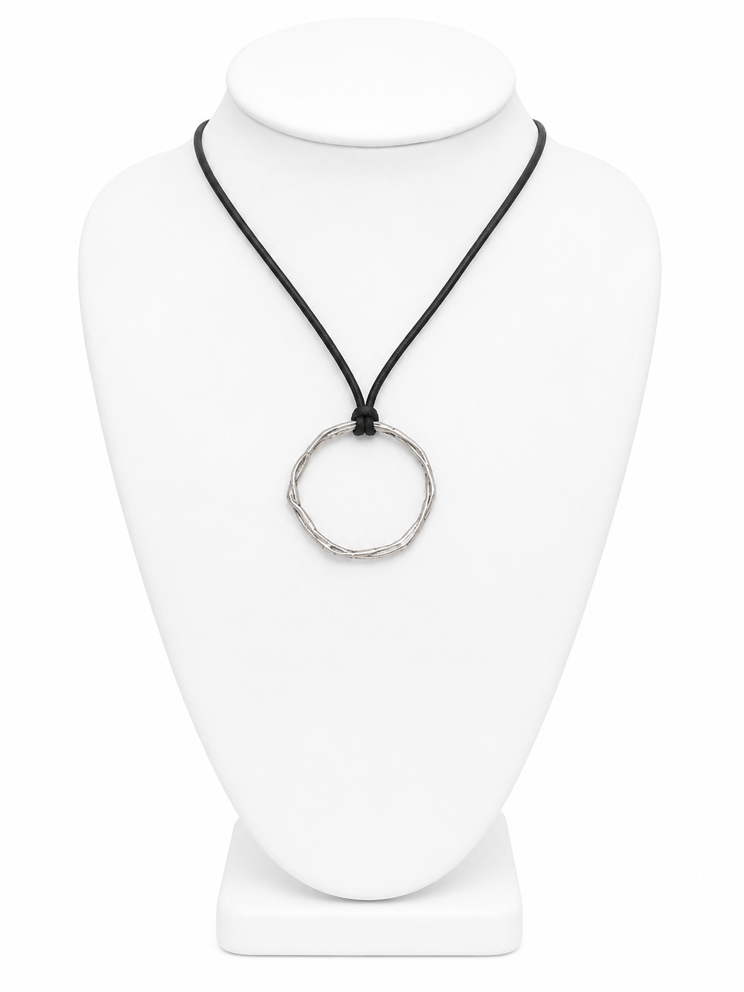 Sterling Silver Weaved Circle on Black Cord