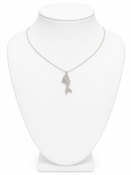 Brushed Sterling Silver Mermaid Necklace