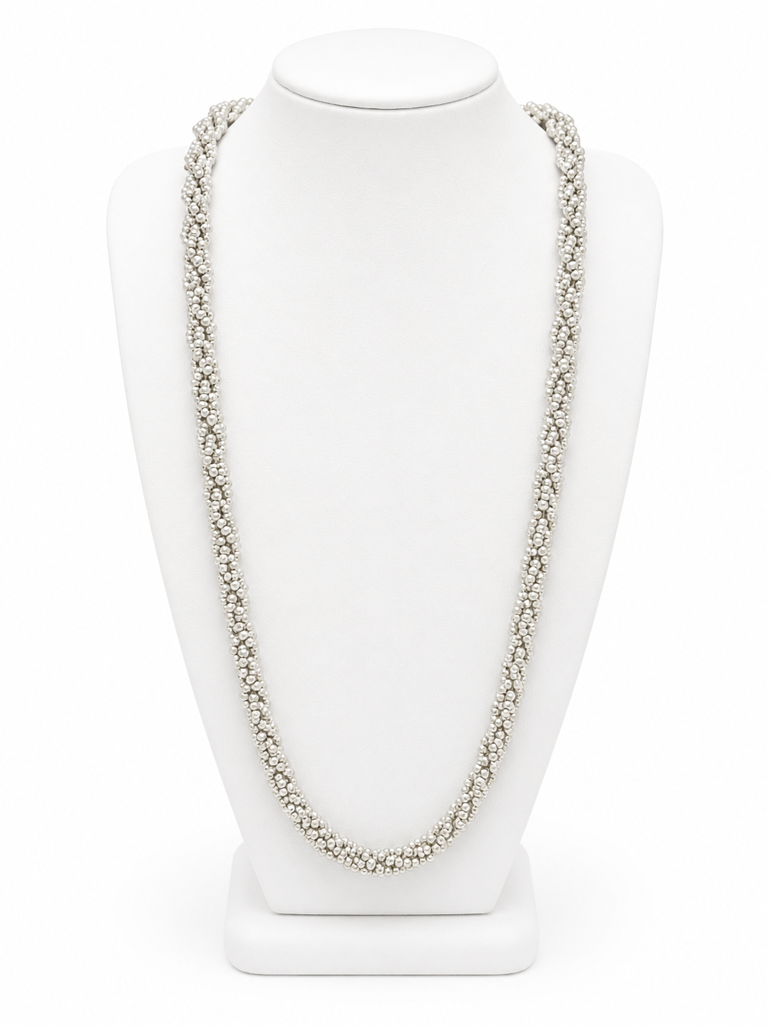 Silver Beaded Rope Necklace