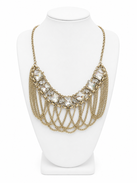 Golden Cascade Glamour Necklace