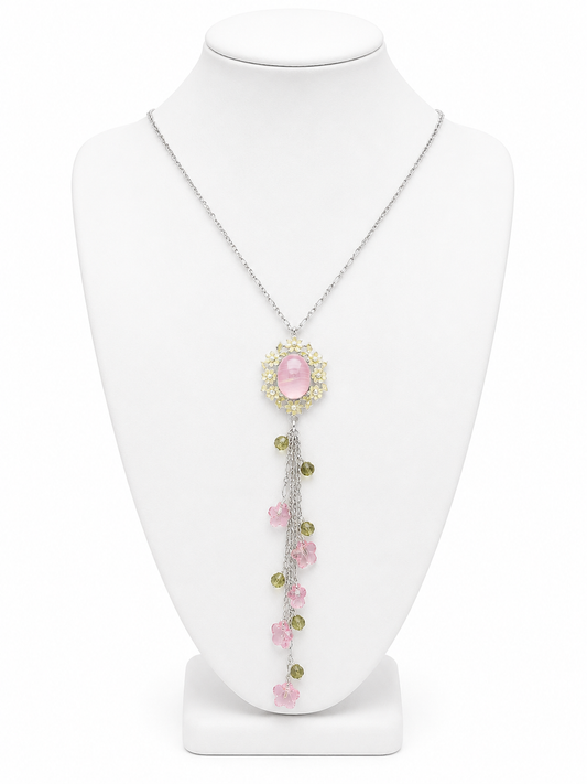 Blush Garden Tassel Necklace