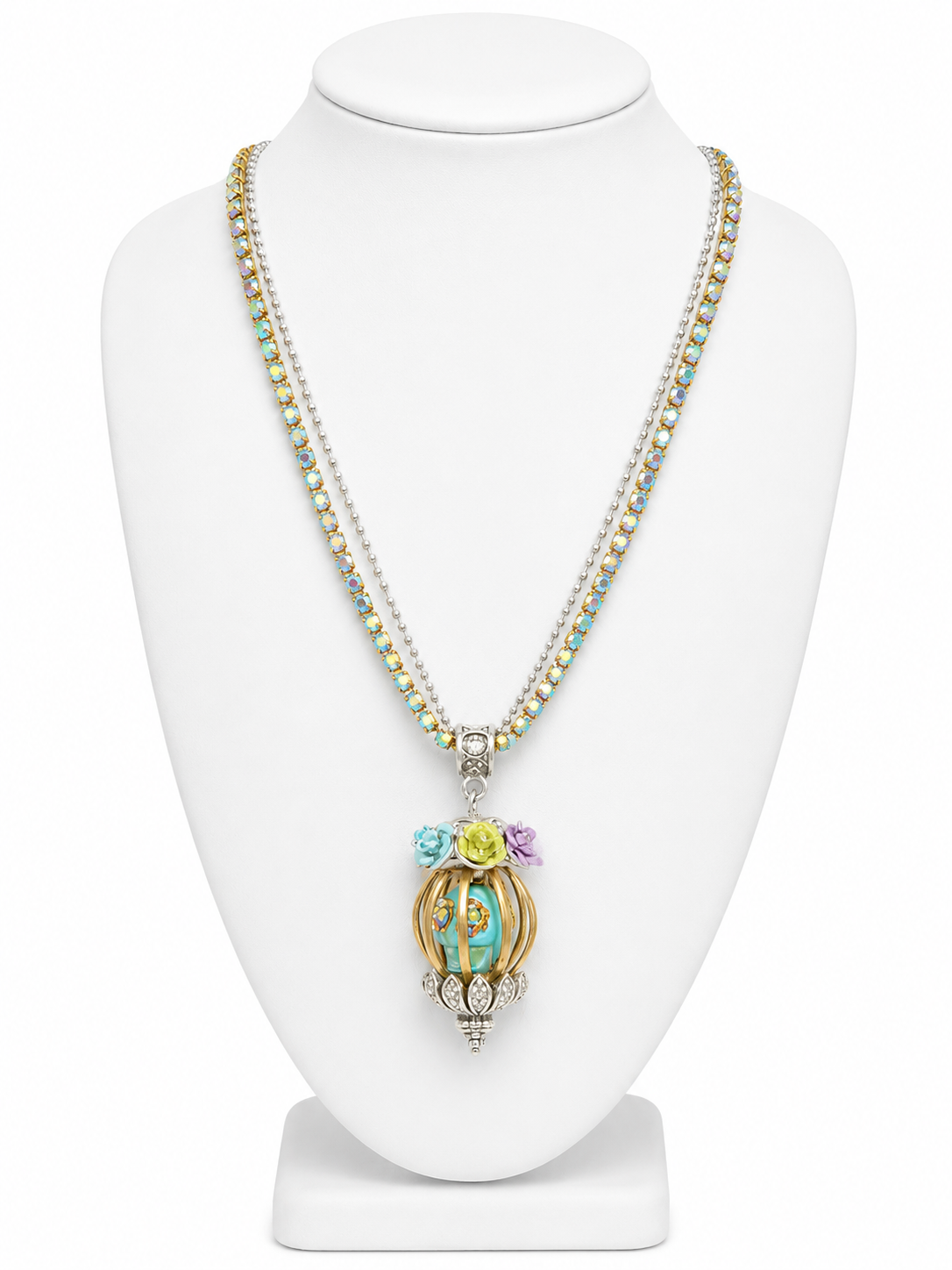 Turquoise Birdcage Necklace