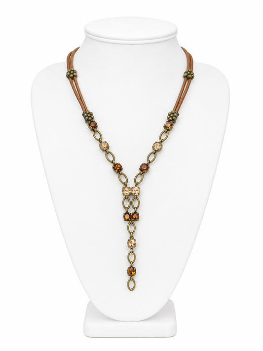 VAN GALZ Swarovski Crystal Lariat Necklace – Hand Made in Italy
