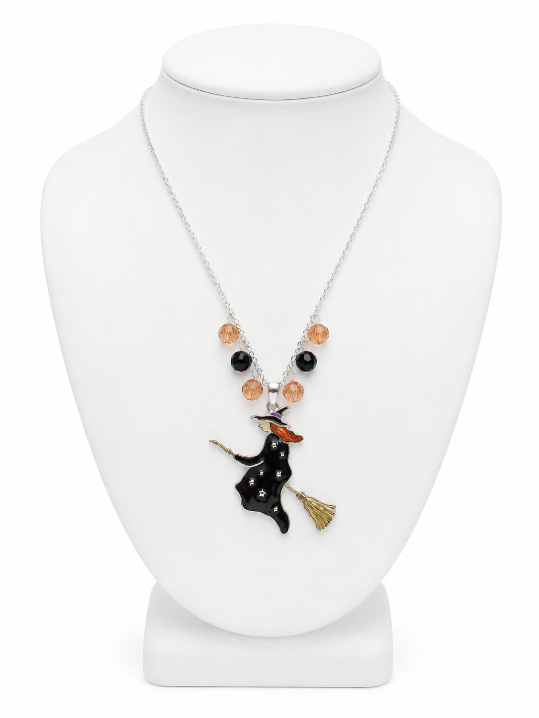 Witch on a Broom Necklace