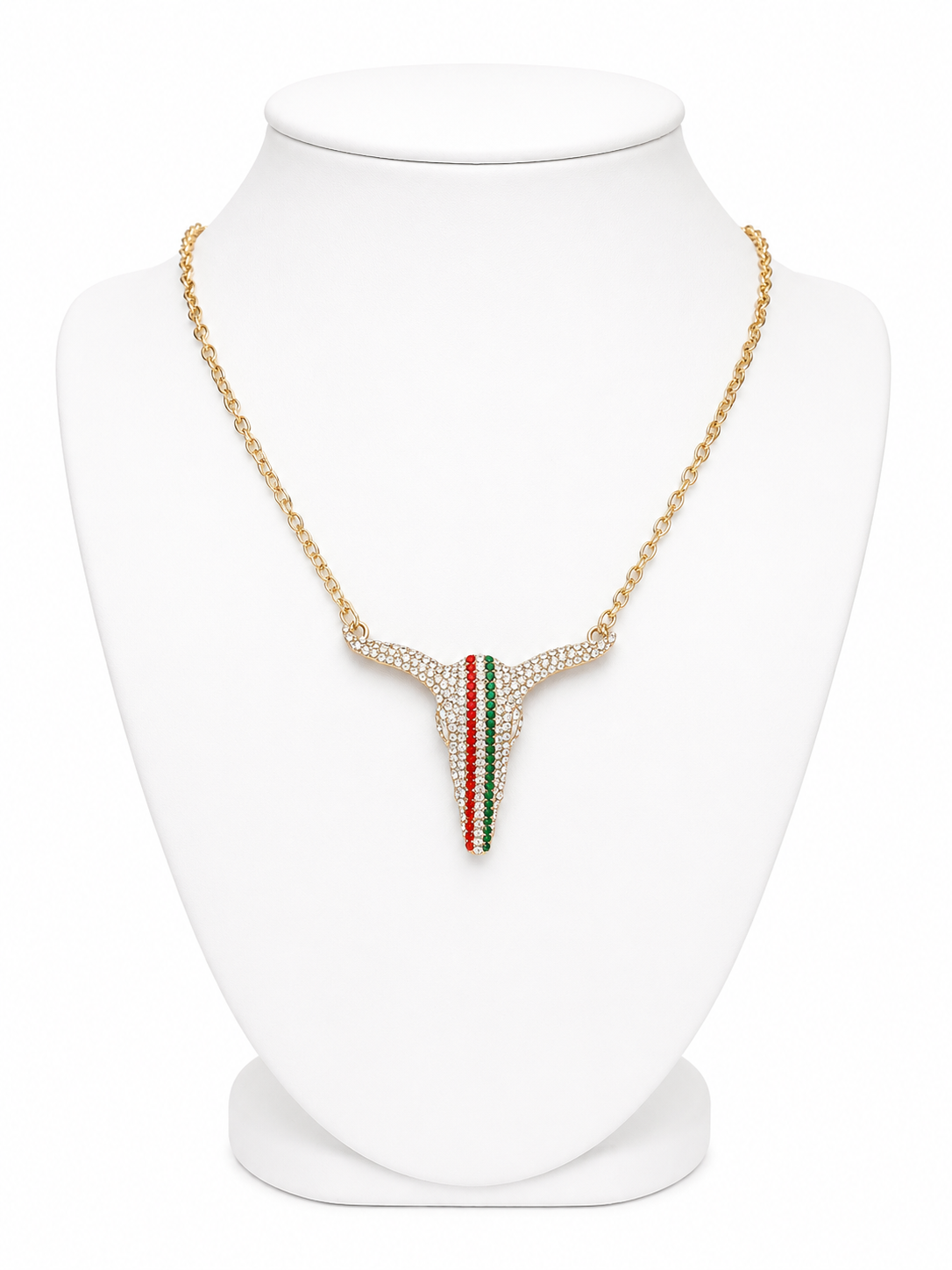 Crystal Longhorn Statement Necklace