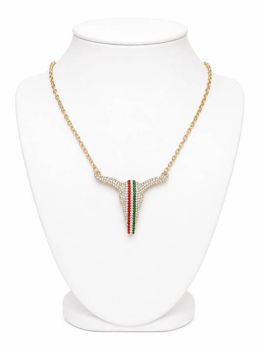 Crystal Longhorn Statement Necklace