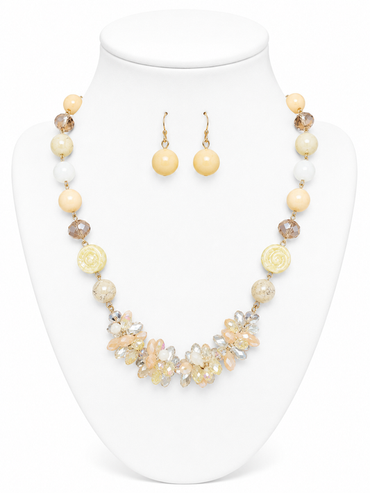 Champagne Garden Blossom Necklace Set