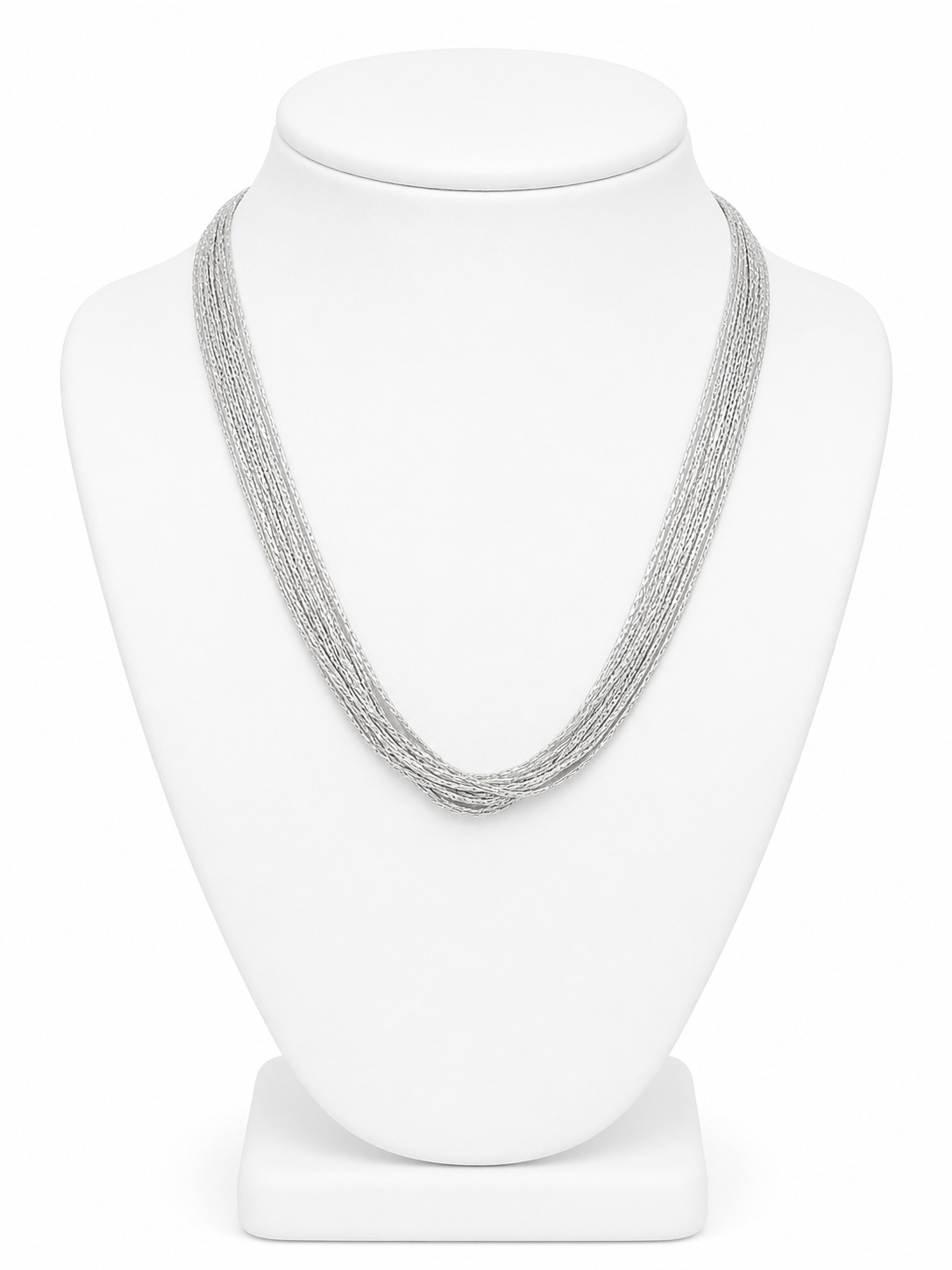 Liquid Silver Multi-Strand Necklace