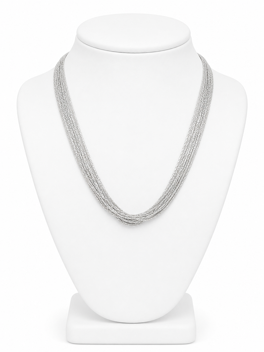 Liquid Silver Multi-Strand Necklace